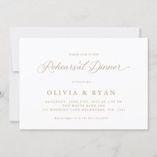 Invitación Caligrafía Gold Elegant Modern Script