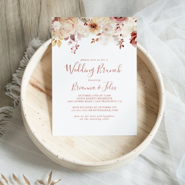 Invitación Caligrafía Graceful Floral Boda Brunch (Subido por el creador)