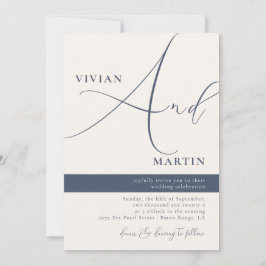 Invitación Caligrafía Gran Boda de la Marina "Y" Negrita