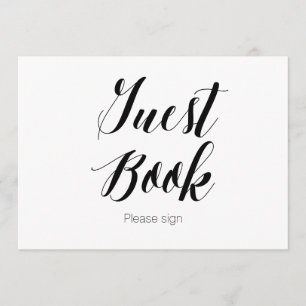 Invitación Caligrafía "Libro de invitados Por favor firmen" L