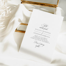 Invitación Caligrafía mínima Boda clásico blanco y negro