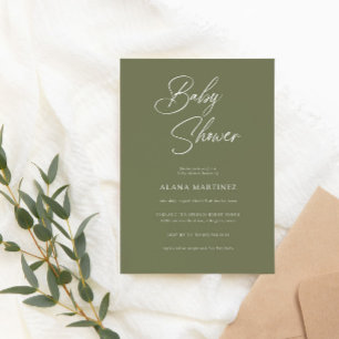 Invitación Caligrafía mínima moderna   BABY SHOWER