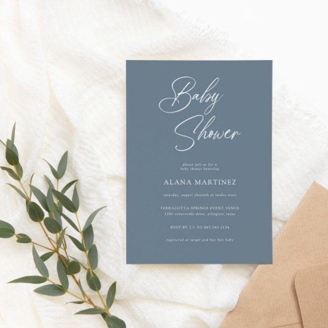 Invitación Caligrafía mínima moderna | BABY SHOWER (Subido por el creador)