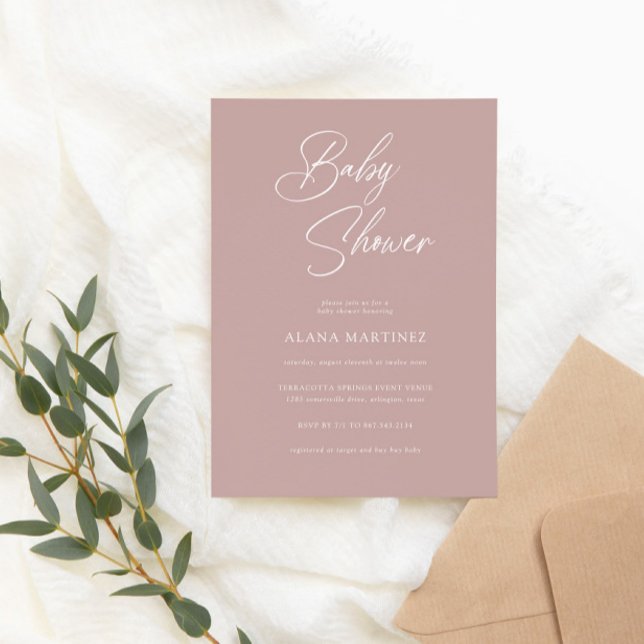 Invitación Caligrafía mínima moderna | BABY SHOWER (Subido por el creador)