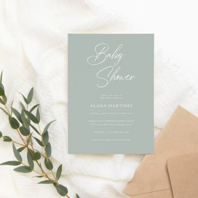 Invitación Caligrafía mínima moderna | BABY SHOWER (Subido por el creador)