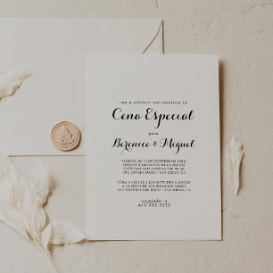 Invitación Caligrafía Minimalista Cena Especial