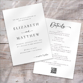 Invitación Caligrafía minimalista en un solo Boda