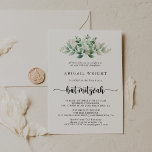 Invitación Caligrafía minimalista Eucalyptus Bat Mitzvah<br><div class="desc">Esta minimalista caligrafía de la invitación al murciélago mitzvah eucaliptus es perfecta para una mitzvah de murciélago rústico. El diseño presenta un eucalipto verde acuático pintado a mano,  inspirando la belleza natural.</div>