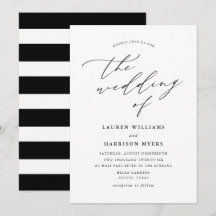 Caligrafía Minimalista Negra y Blanca | Boda
