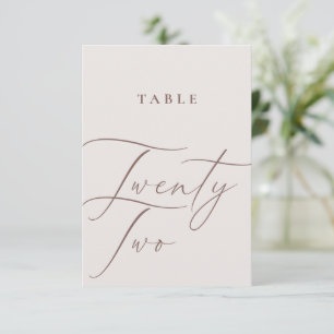 Invitación Caligrafía minimalista Número de tabla Veintidós