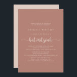 Invitación Caligrafía minimalista Terracotta Bat Mitzvah<br><div class="desc">Esta minimalista invitación al murciélago mitzvah de la caligrafía de terracota es perfecta para un rústico mitzvah de murciélago. El diseño,  sencillo y elegante,  presenta una tipografía de escritura clásica y elegante.</div>