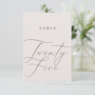 Invitación Caligrafía minimalista Veinticinco Número de Tabla