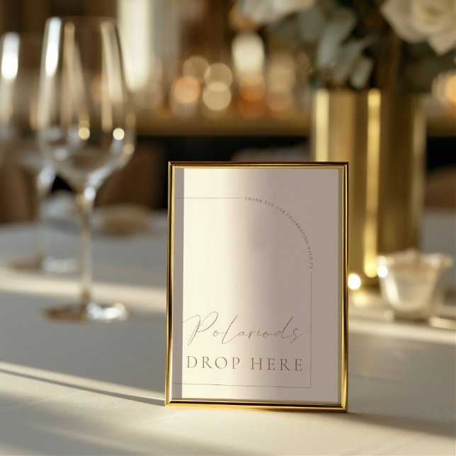 Invitación Caligrafía moderna Arch Rótulo Boda Polariod (Arch Modern Calligraphy Polariod Wedding Sign Invitation)