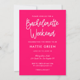 Invitación Caligrafía moderna Bachelorette Weekend