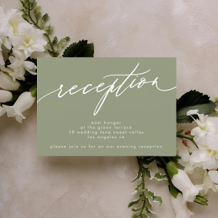 Invitación Caligrafía moderna blanca y verde simple