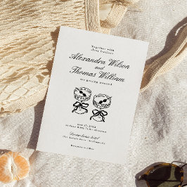 Invitación Caligrafía moderna Boda blanco y negro