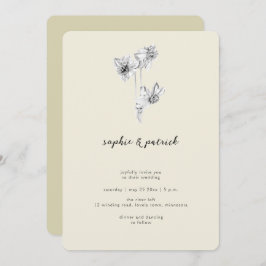 Invitación Caligrafía moderna Boda de primavera mínima de Daf