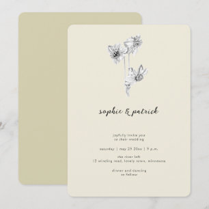 Invitación Caligrafía moderna Boda de primavera mínima de Daf