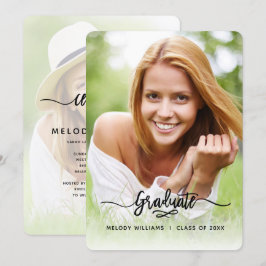 Invitación Caligrafía moderna cepillado 2 Fiesta de fotografí