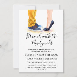 Invitación Caligrafía moderna de brunch post-Boda casual