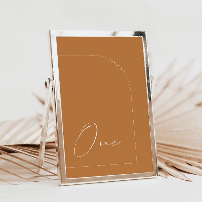 Invitación Caligrafía moderna de terracota Número de una tabl (Subido por el creador)