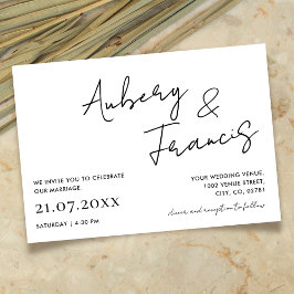 Invitación Caligrafía moderna del guión del nombre Minimalist