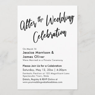 Invitación Caligrafía moderna después de la celebración de la