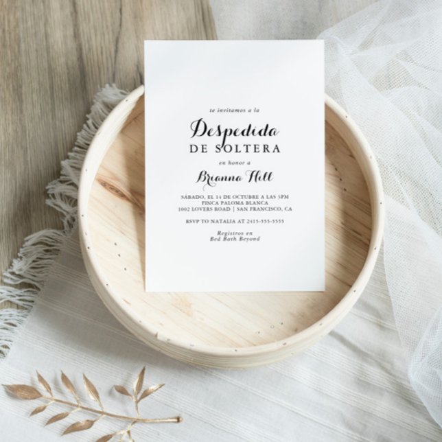 Invitación Caligrafía moderna Ducha de novias española (Subido por el creador)