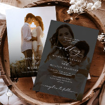 Caligrafía moderna elegante de 2 fotos para boda