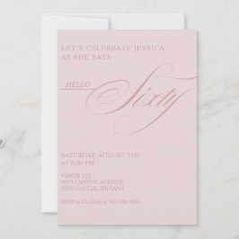 Invitación Caligrafía moderna elegante para cumpleaños 60