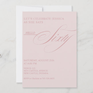 Invitación Caligrafía moderna elegante para cumpleaños 60