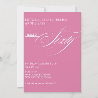Invitación Caligrafía moderna elegante para cumpleaños 60