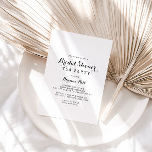 Invitación Caligrafía moderna Fiesta de té de ducha de novia