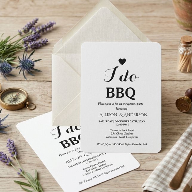 Invitación Caligrafía moderna hago barbacoa fiesta de comprom (Subido por el creador)