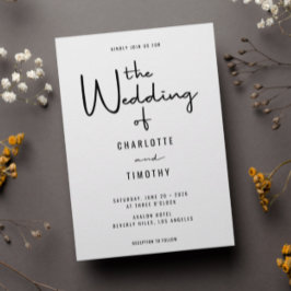 Invitación Caligrafía moderna minimalista Boda casual