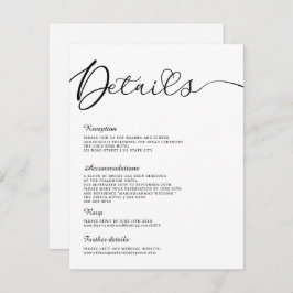 Invitación Caligrafía moderna minimalista Detalles en blanco 