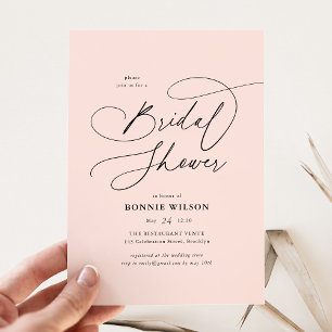 Invitación Caligrafía moderna minimalista ducha de novias Rub