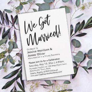 Invitación Caligrafía Moderna Minimalista ¡Nos Casamos!