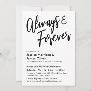 Invitación Caligrafía Moderna Minimalista Siempre & Por Siemp