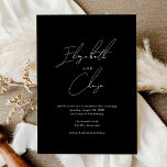 Invitación Caligrafía moderna negra nombra a Boda elegante<br><div class="desc">La caligrafía moderna negra nombra a la estilosa Invitación a la boda presenta los nombres de la pareja en una caligrafía de moda,  junto con una disposición sencilla y moderna.</div>