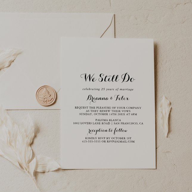 Invitación Caligrafía moderna que aún prometemos renovación (Subido por el creador)
