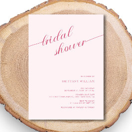 Invitación Caligrafía moderna Rubor ducha de novia rosa