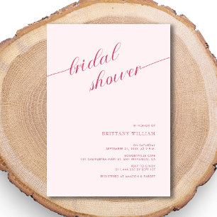 Invitación Caligrafía moderna Rubor ducha de novia rosa