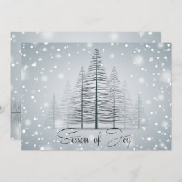 Invitación Caligrafía moderna Season of Joy Árboles de invier