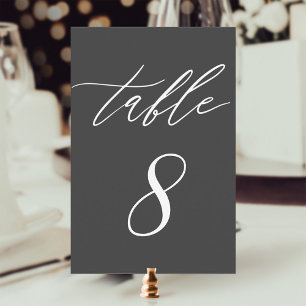 Invitación Caligrafía Moderna Sencilla Mesa de Boda de Carbón