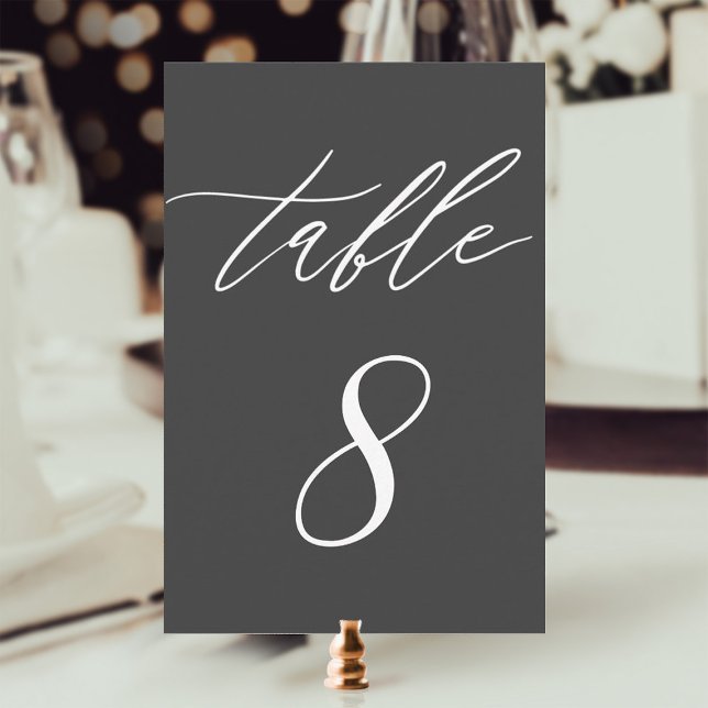 Invitación Caligrafía Moderna Sencilla Mesa de Boda de Carbón (Subido por el creador)