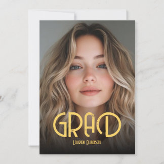 Invitación Caligrafía moderna simple foto graduación