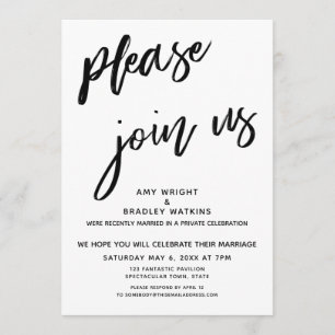Invitación Caligrafía Por favor únase a nosotros después de l