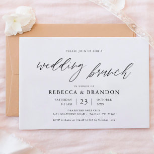 Invitación Caligrafía por la mañana después del Boda Brunch