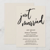 Caligrafía Recién Casados Crema Recepción de Boda